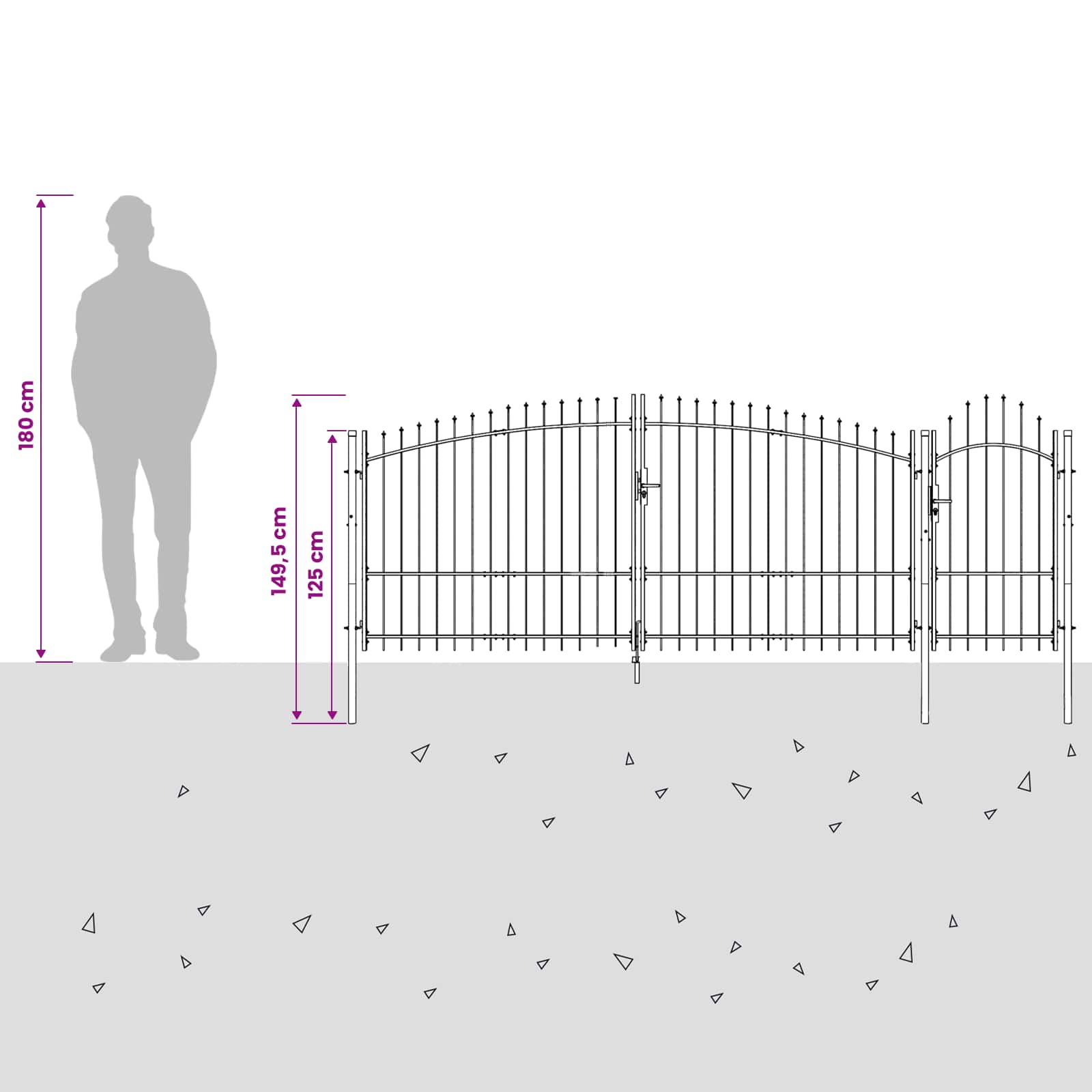 Garden Gate Black 100 x 400 cm Steel