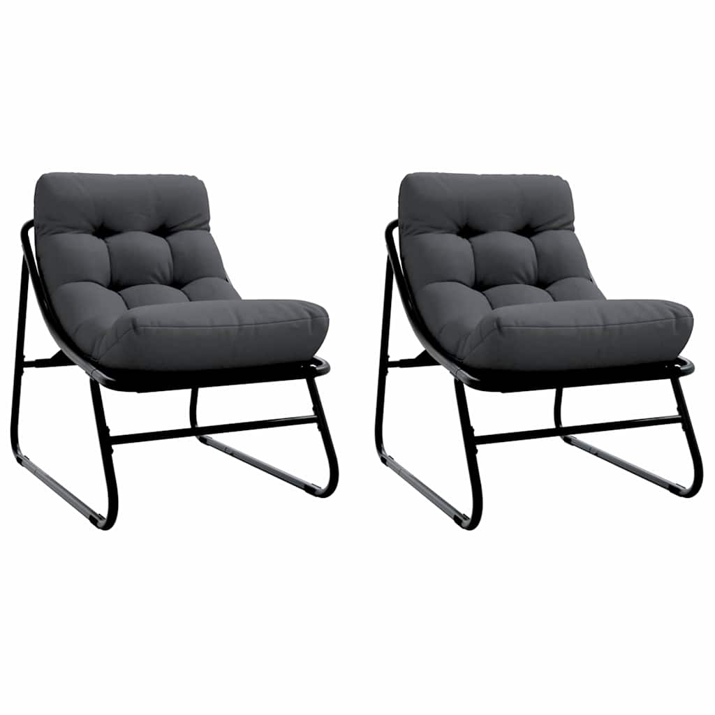 Sodo baldai su pagalve 2 pcs Juoda 60,5 x 81 x 71 cm