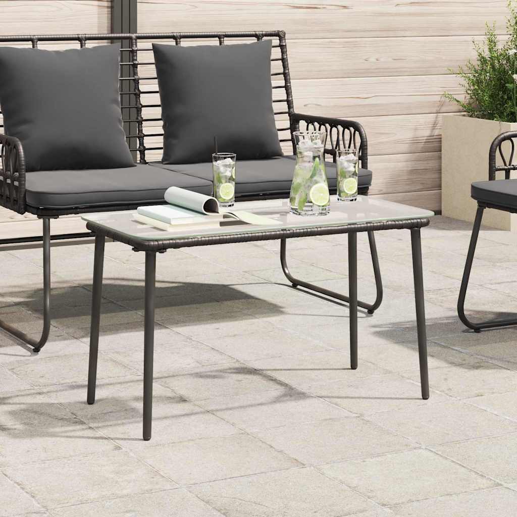 Sodo stalas Juoda 80 x 40 x 45 cm poliratanas