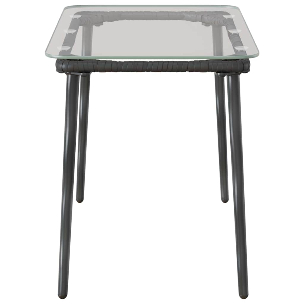 Sodo stalas Juoda 80 x 40 x 45 cm poliratanas