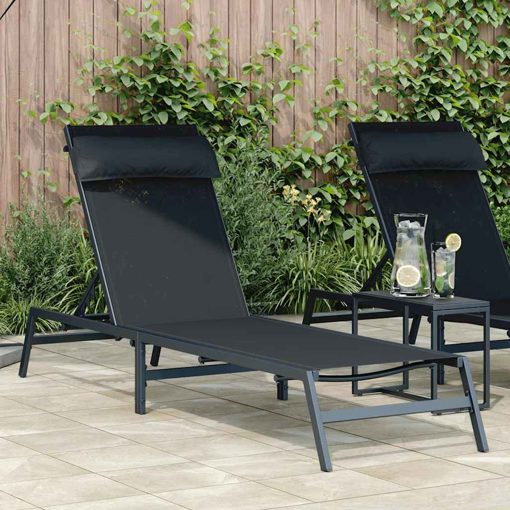 Sunlounger anthracite 197x52x25.5 cm textilene