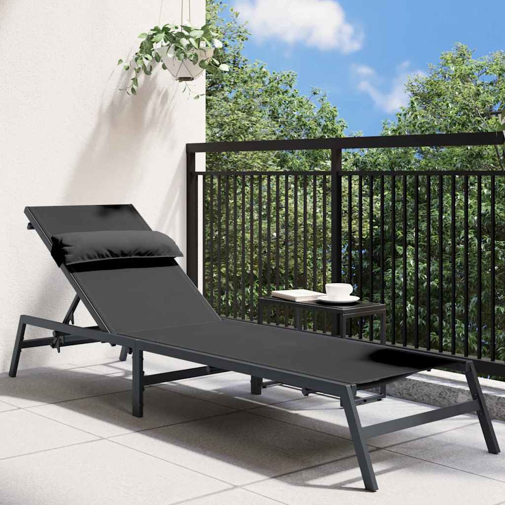 Sunlounger anthracite 197x52x25.5 cm textilene