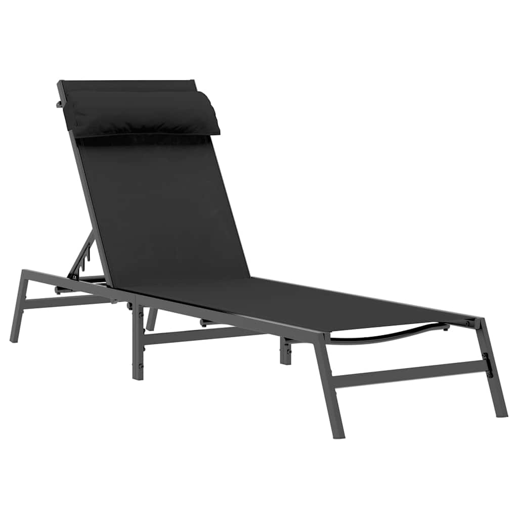 Sunlounger anthracite 197x52x25.5 cm textilene