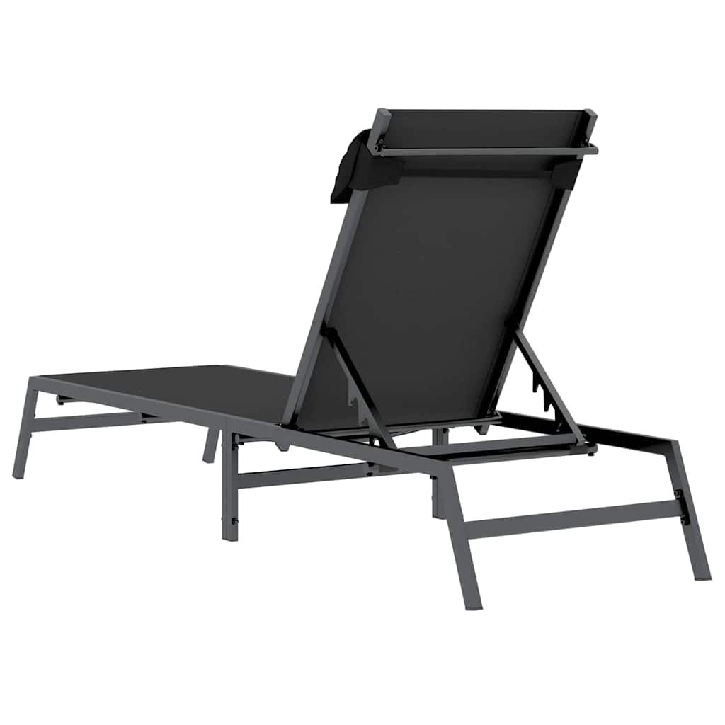 Sunlounger anthracite 197x52x25.5 cm textilene