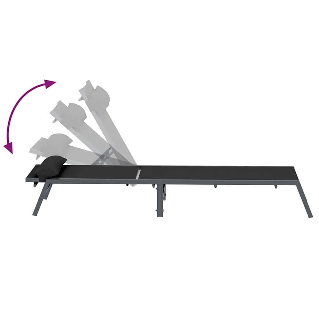 Sunlounger anthracite 197x52x25.5 cm textilene