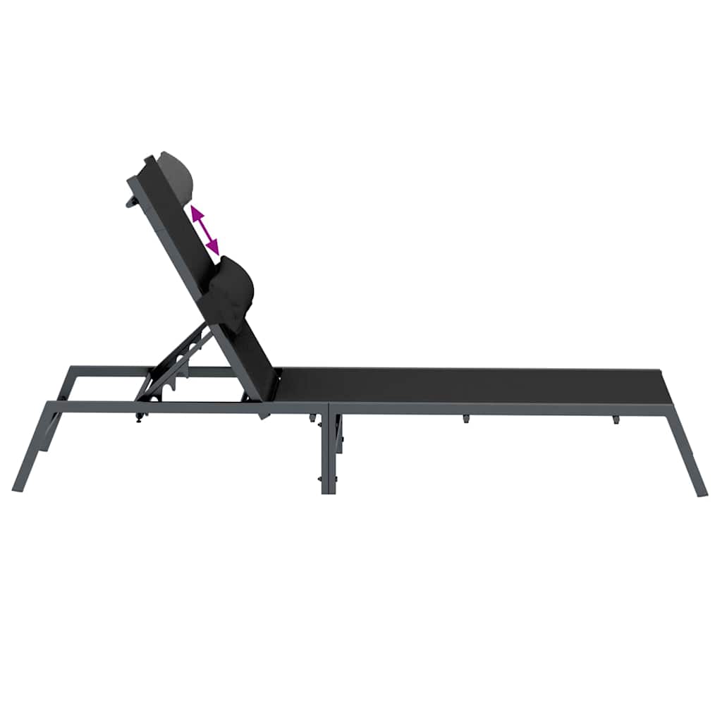 Sunlounger anthracite 197x52x25.5 cm textilene