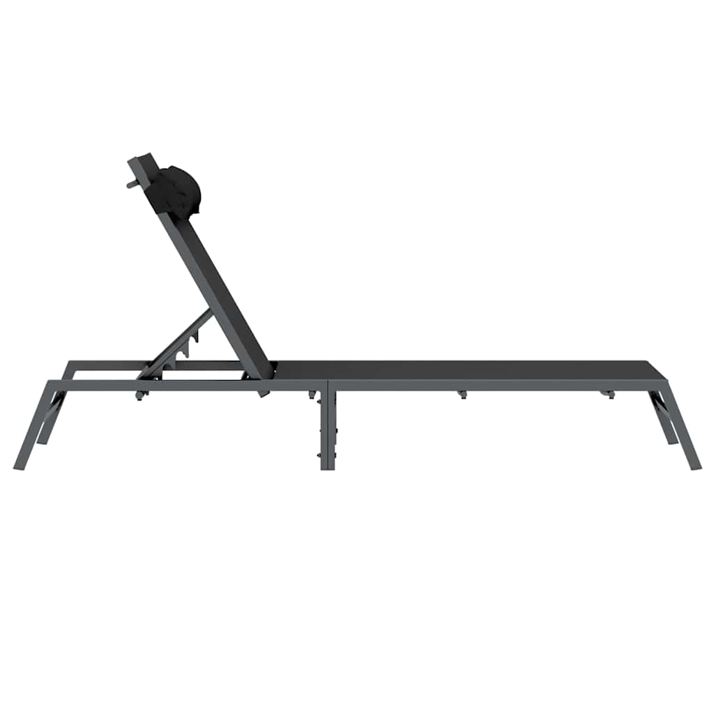 Sunlounger anthracite 197x52x25.5 cm textilene
