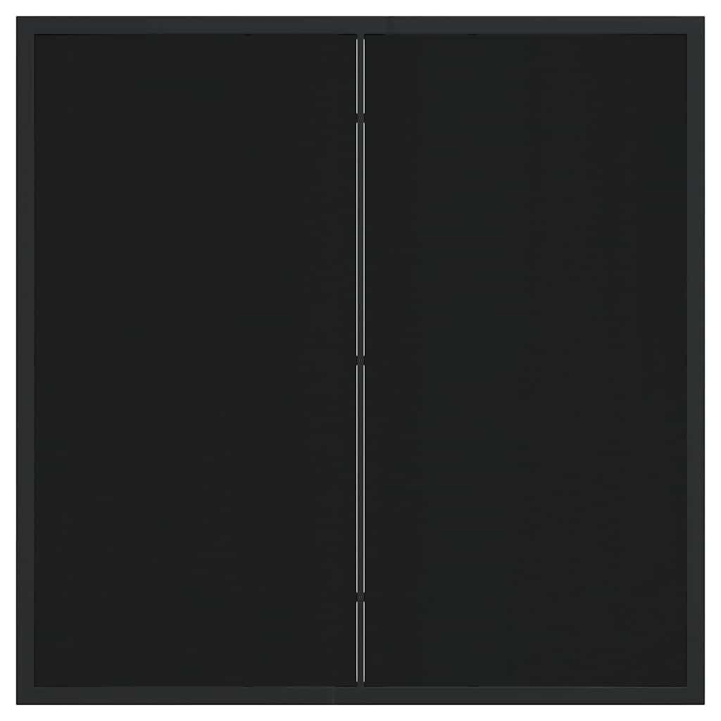 Juodas Sodo Stalas 80x80x73 cm su grūdintu stiklu