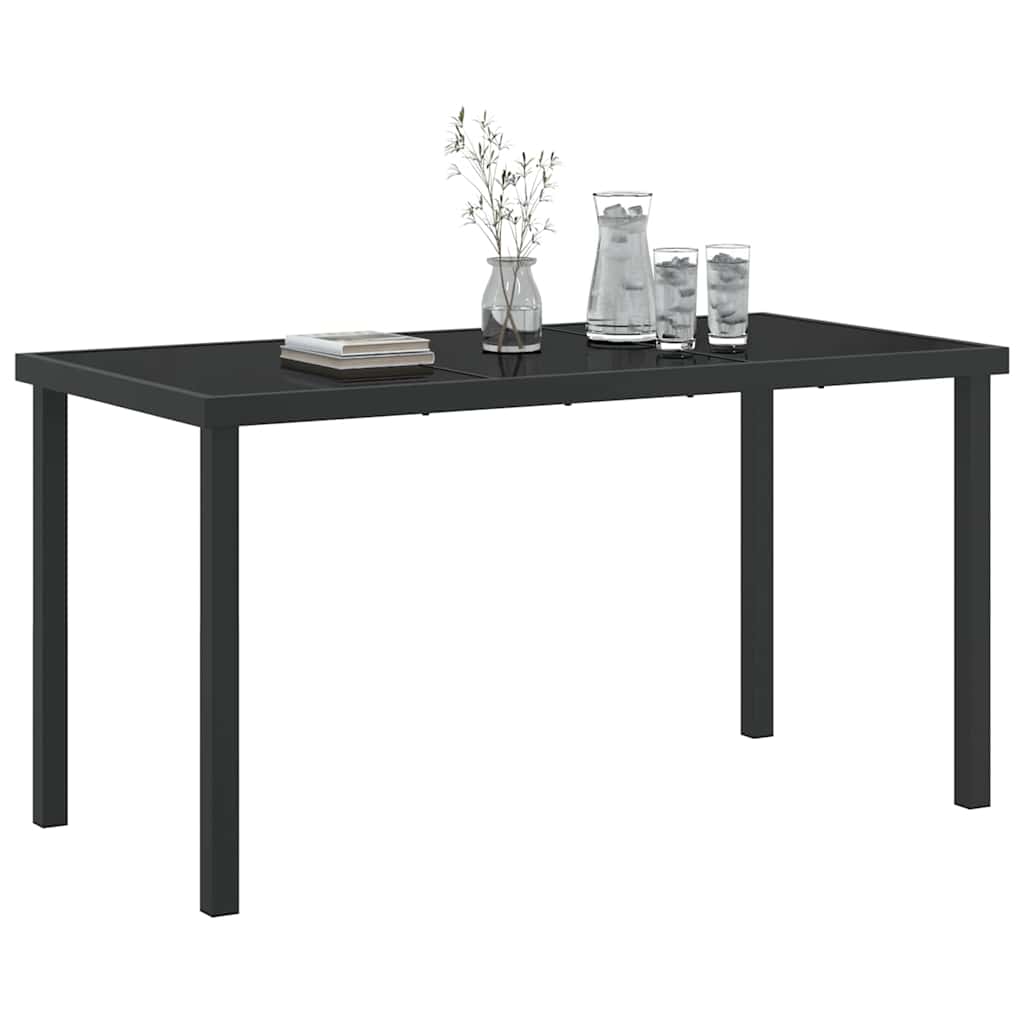 Sodo stalas Juoda 140 x 70 x 73 cm metalas