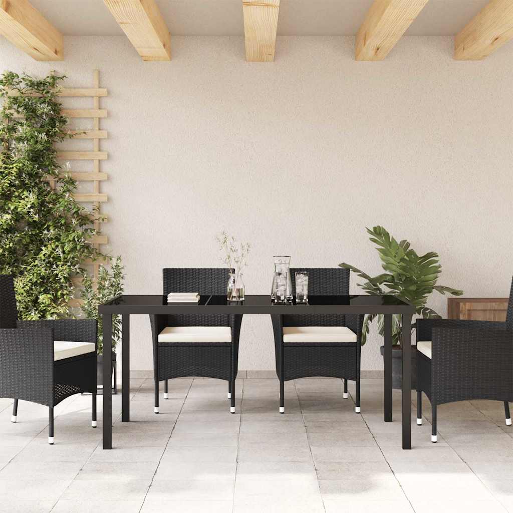 Sodo stalas Juoda 160 x 80 x 73 cm metalas