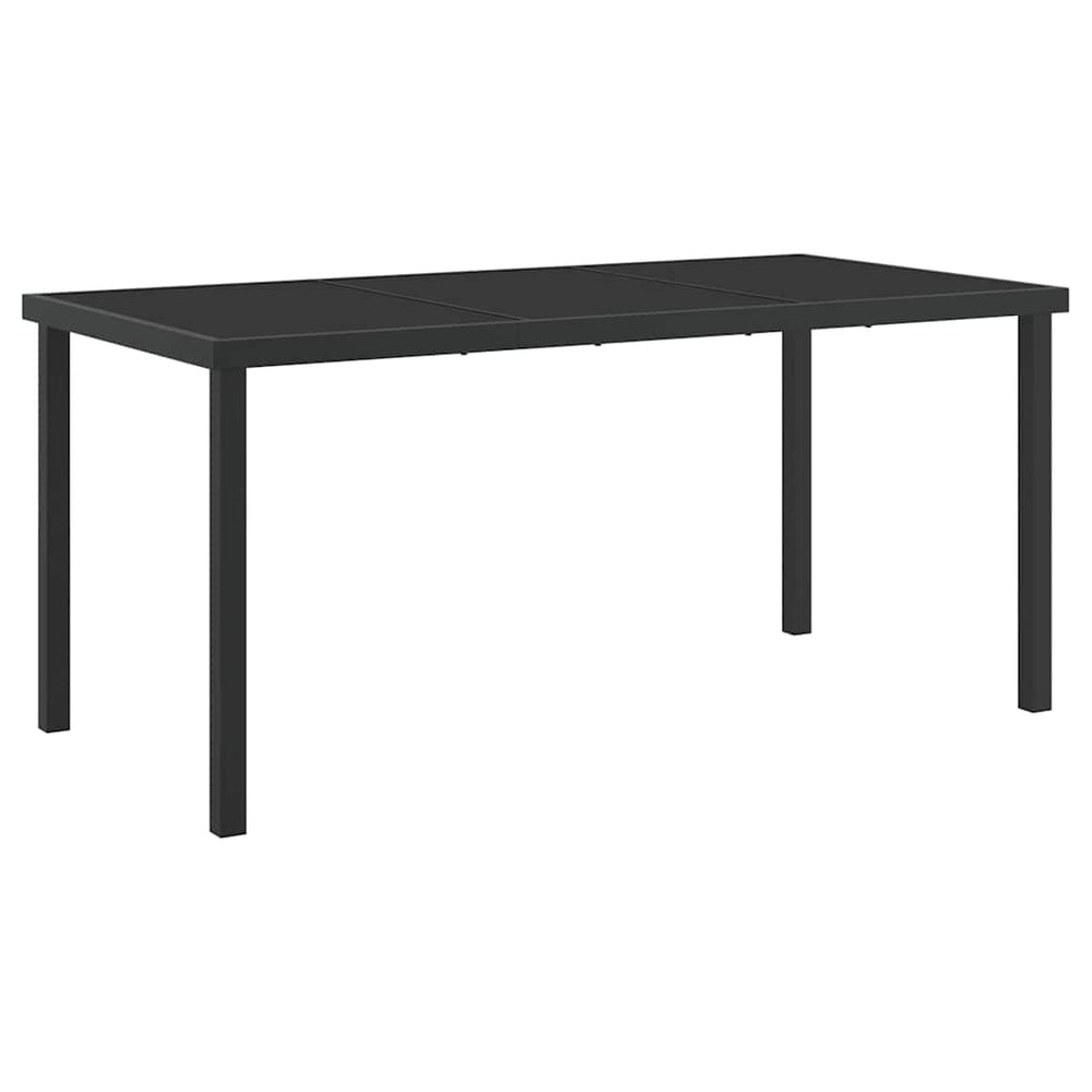 Sodo stalas Juoda 160 x 80 x 73 cm metalas