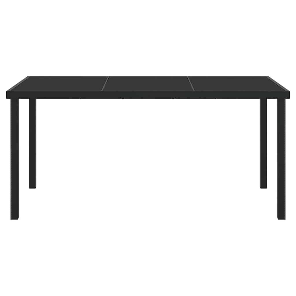 Sodo stalas Juoda 160 x 80 x 73 cm metalas