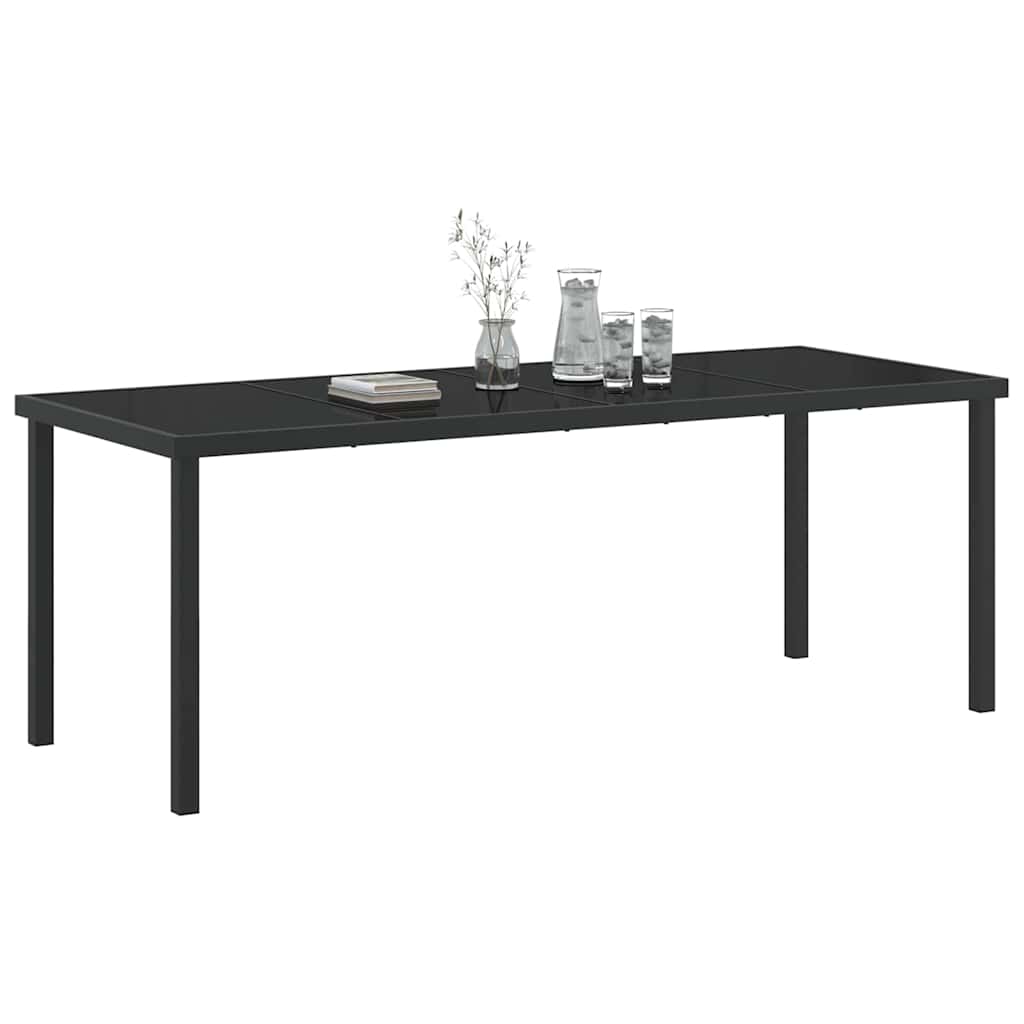 Sodo stalas Juoda 200 x 80 x 73 cm metalas