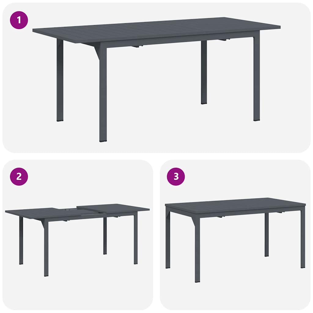 Kiemo stalas Antracitas 180 x 80 x 74 cm