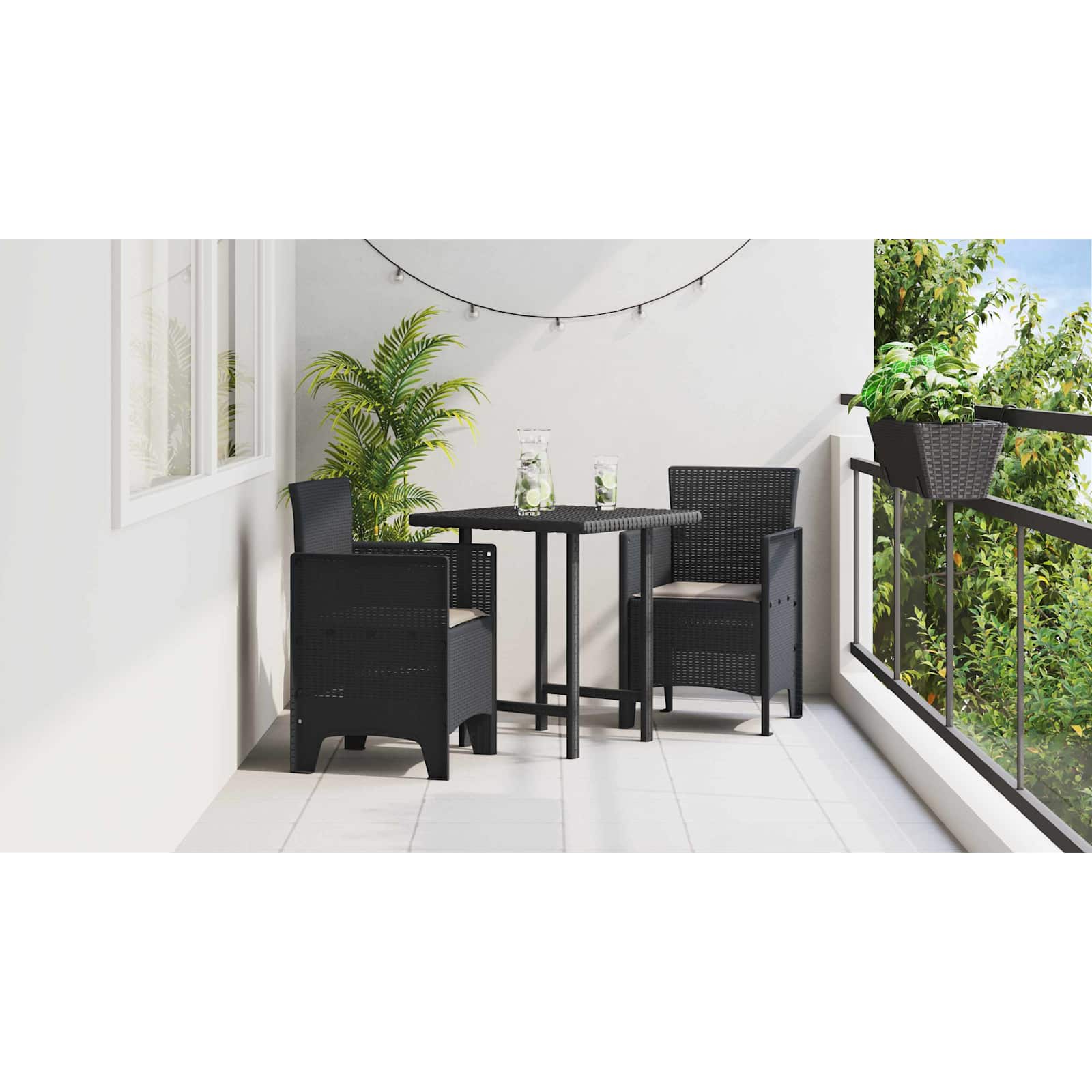 Garden Chairs 2 pcs Anthracite 53 x 49 x 85 cm PP