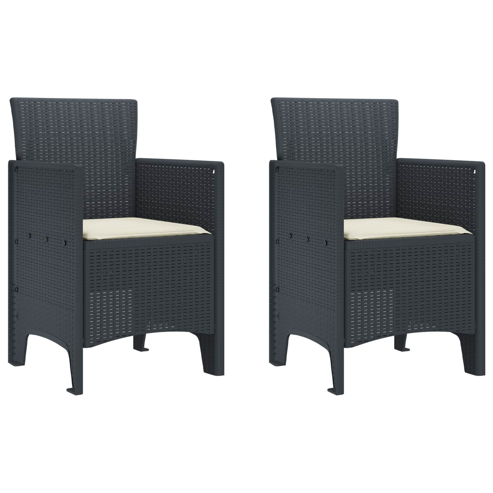 Sodo Kėdė 2 pcs Antracitas 53 x 49 x 85 cm PP