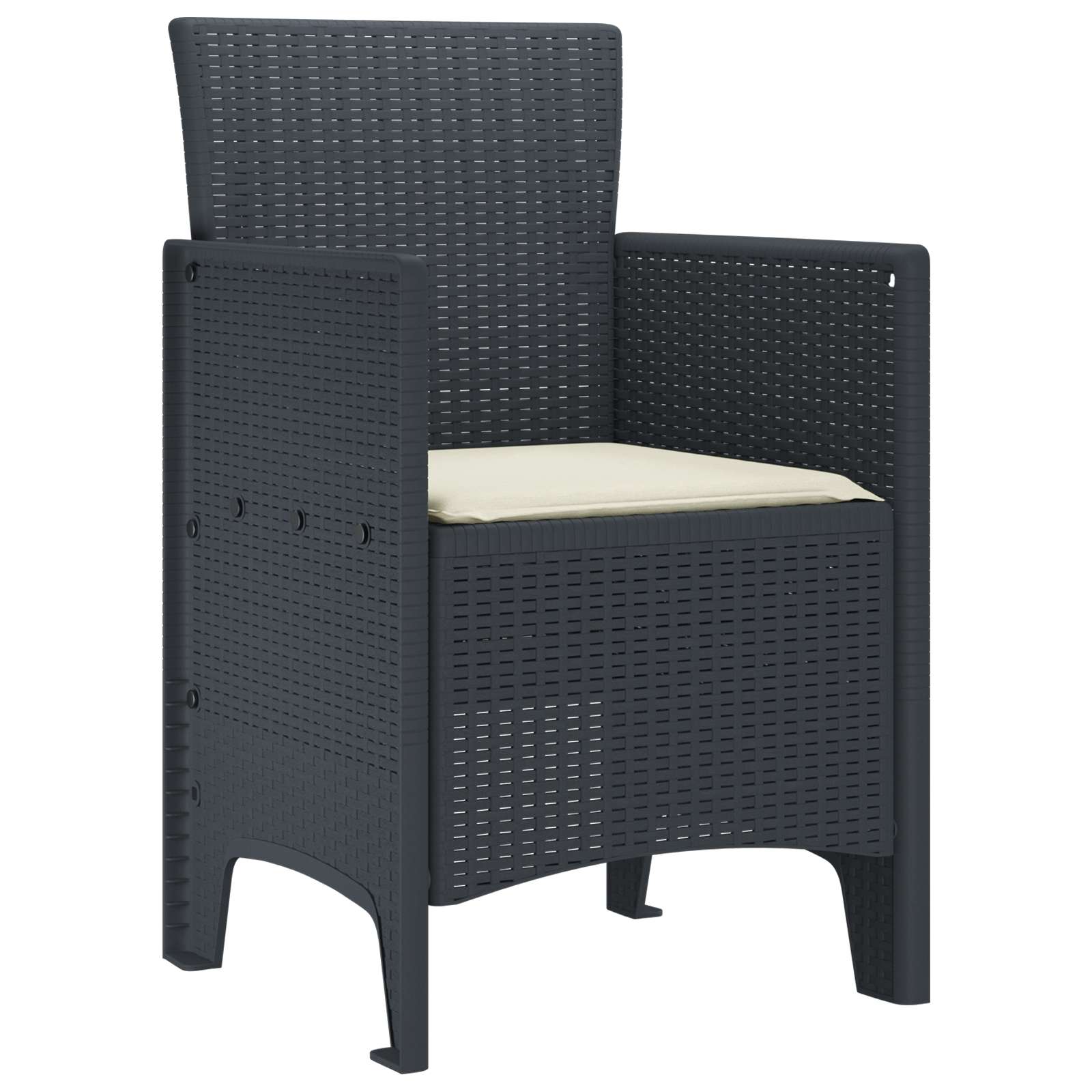 Sodo Kėdė 2 pcs Antracitas 53 x 49 x 85 cm PP