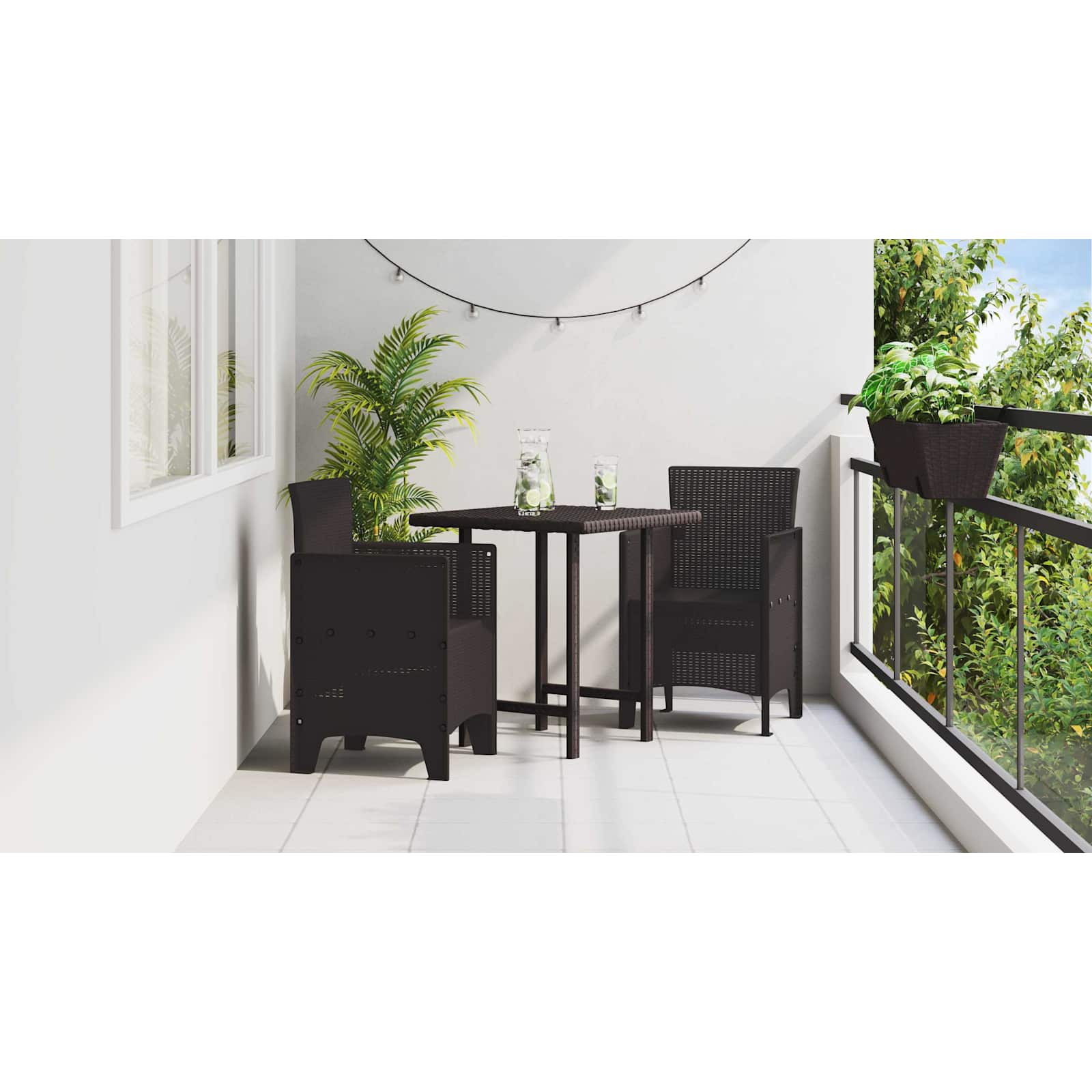 Garden Chair 2 pcs Brown 53 x 49 x 85 cm PP