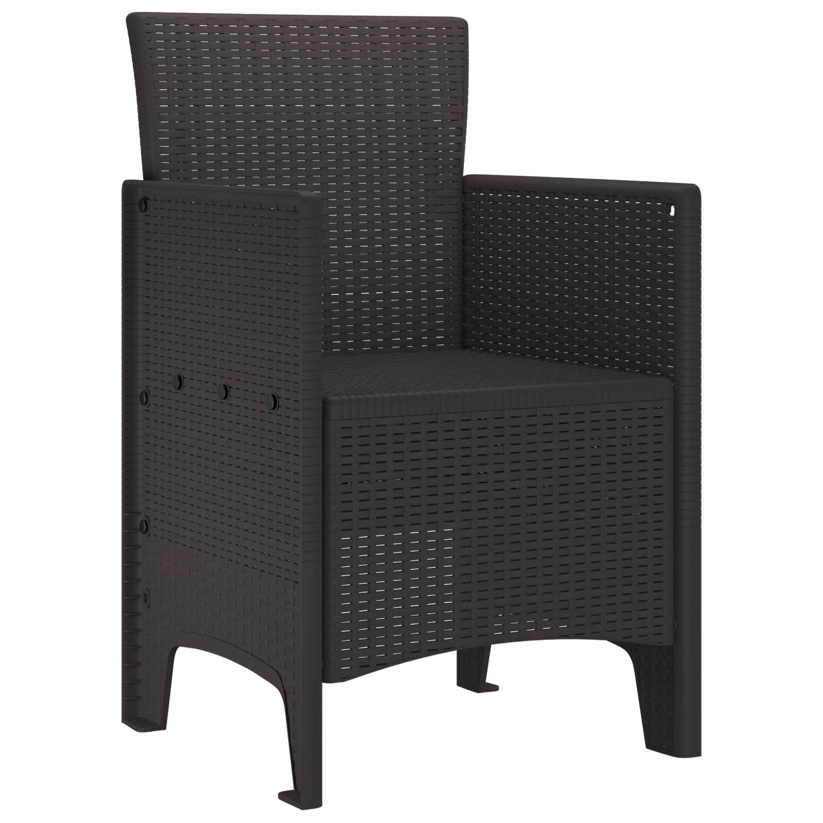 Garden Chair 2 pcs Brown 53 x 49 x 85 cm PP