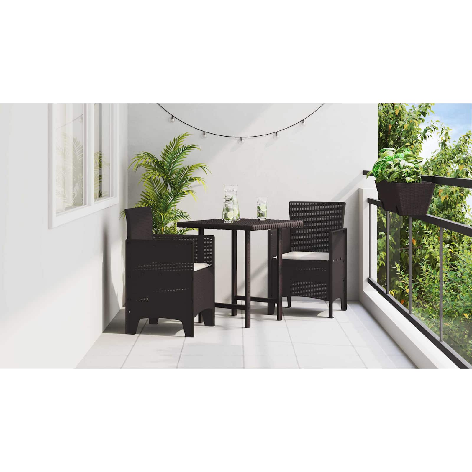 Sodo Kėdė 2 pcs Ruda 53 x 49 x 85 cm PP
