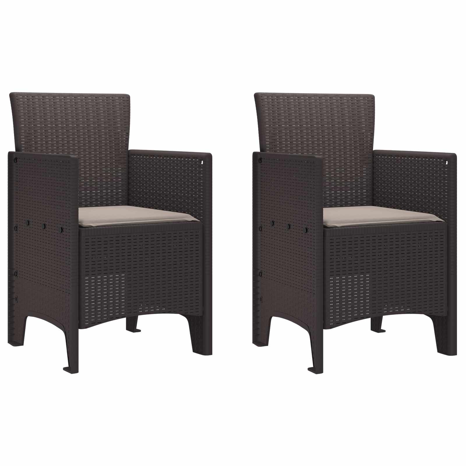 Sodo Kėdė 2 pcs Ruda 53 x 49 x 85 cm PP