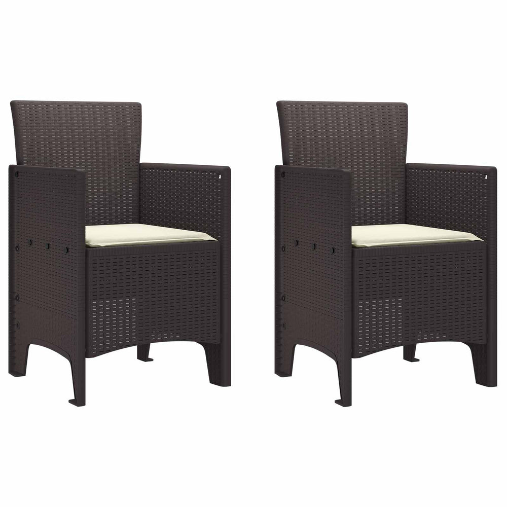 Sodo Kėdė su pagalve 2 pcs Ruda 53 x 49 x 85 cm Polipropilenas