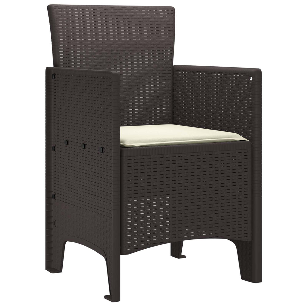 Sodo Kėdė su pagalve 2 pcs Ruda 53 x 49 x 85 cm Polipropilenas