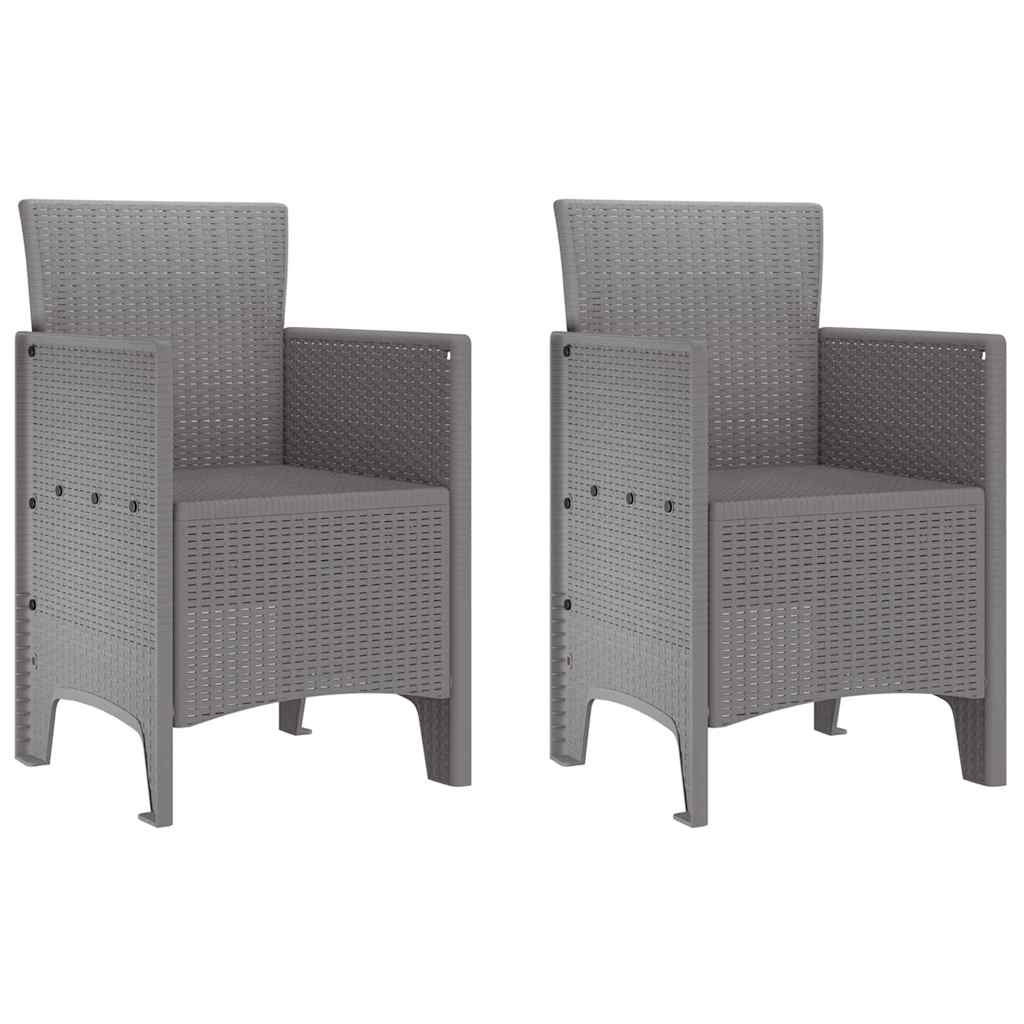 Garden Chair 2 pcs Light Gray 53 x 49 x 85 cm PP