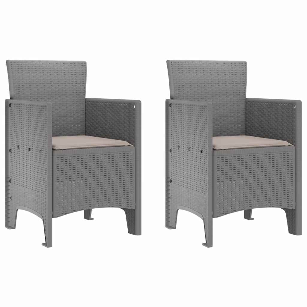 Sodo Kėdė 2 pcs Šviesiai pilka 53 x 49 x 85 cm PP