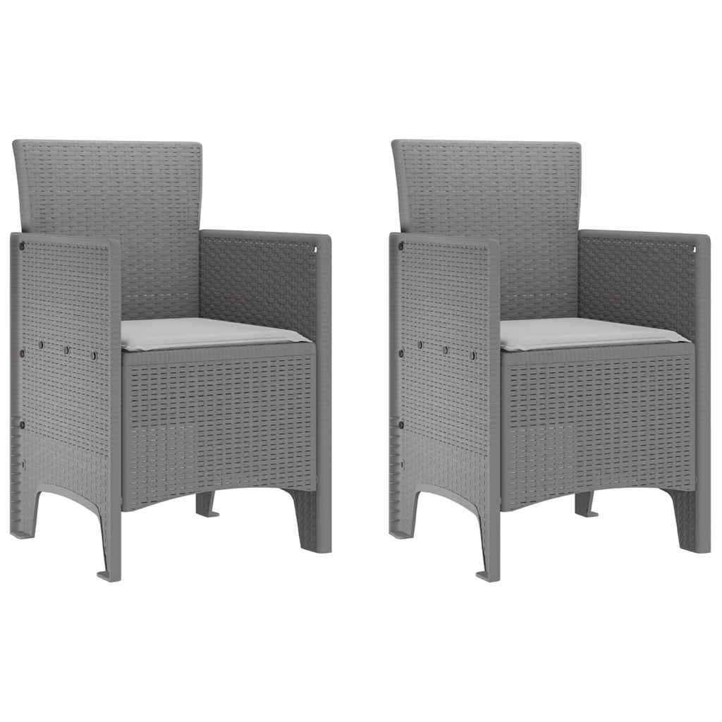 Sodo Kėdė 2 pcs Šviesiai pilka 53 x 49 x 85 cm PP