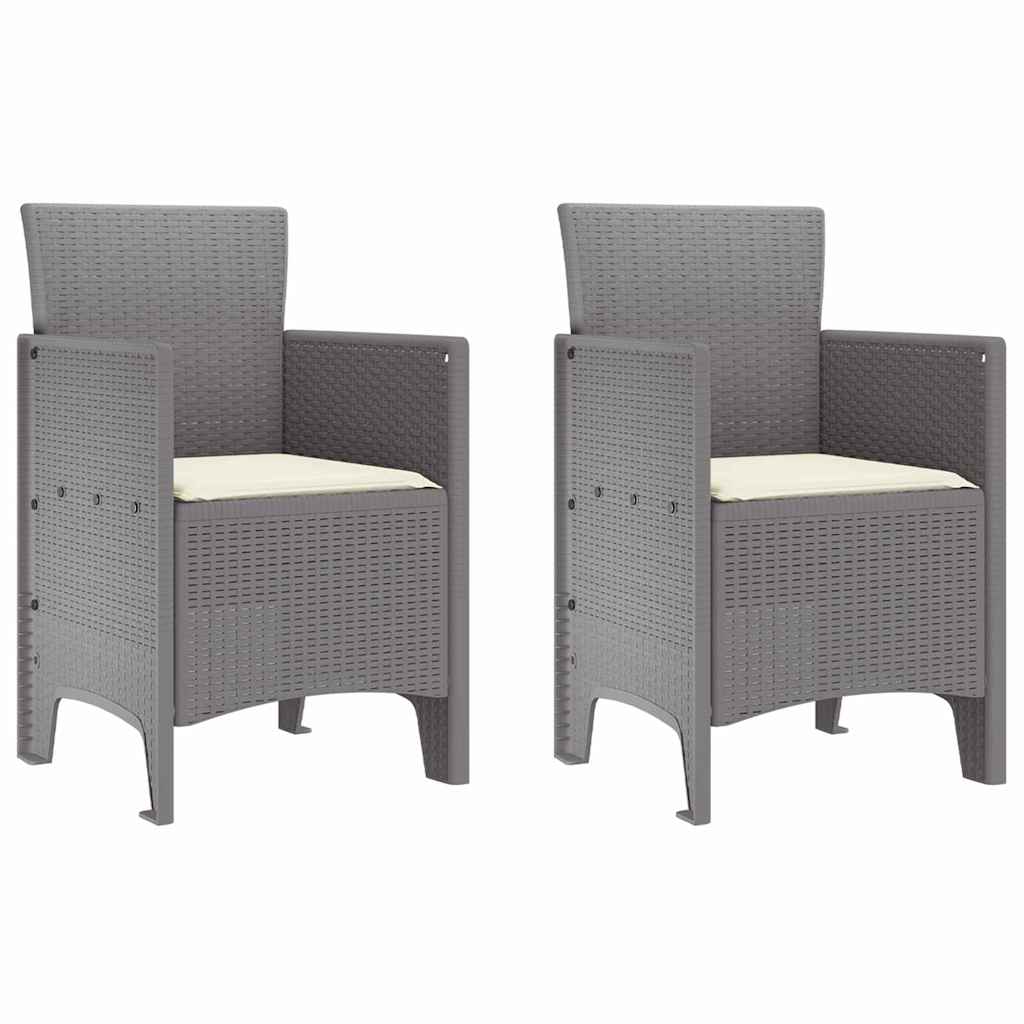 Sodo Kėdė 2 pcs Šviesiai pilka 53 x 49 x 85 cm PP