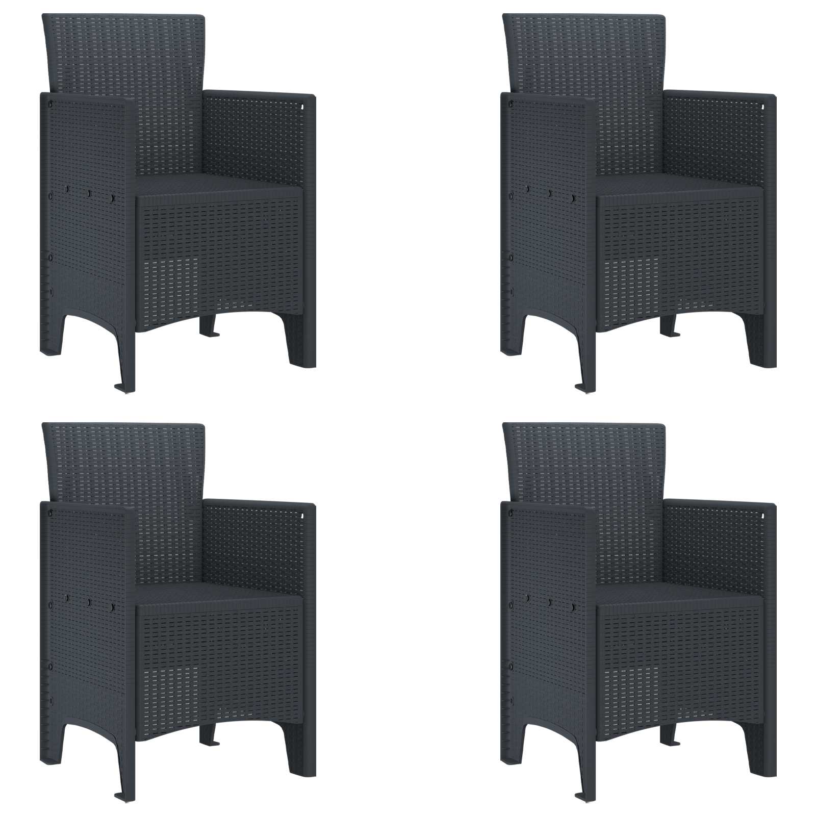 Sodo Kėdė 4 pcs Antracitas 53 x 49 x 85 cm PP