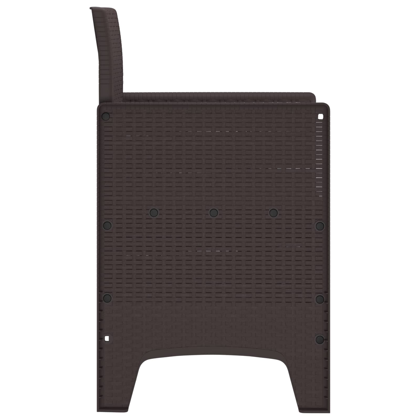 Garden Chair 4 pcs Brown 53 x 49 x 85 cm PP