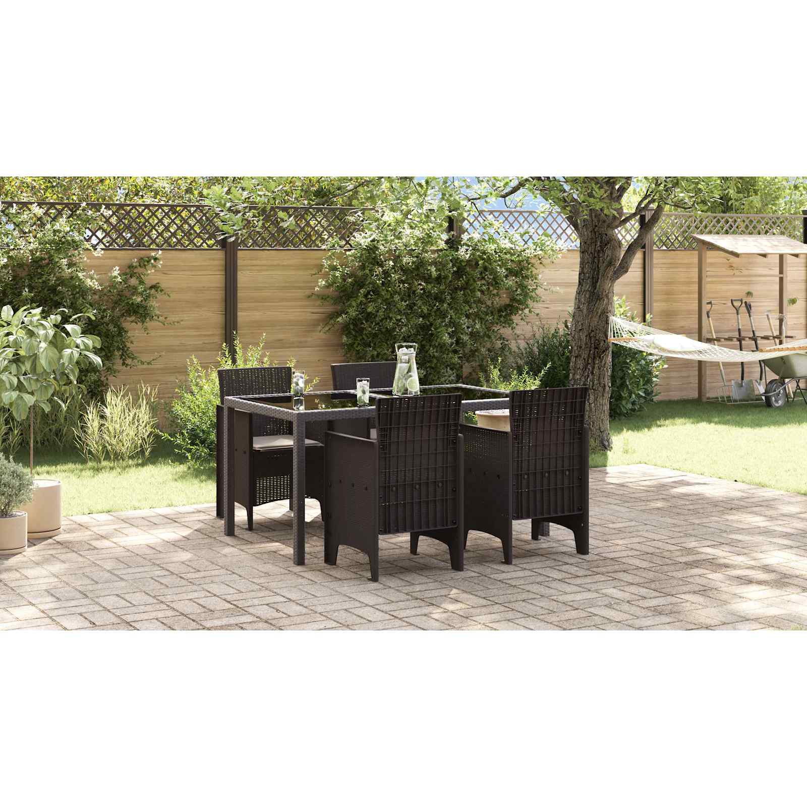 Sodo Kėdė 4 pcs Ruda 53 x 49 x 85 cm PP