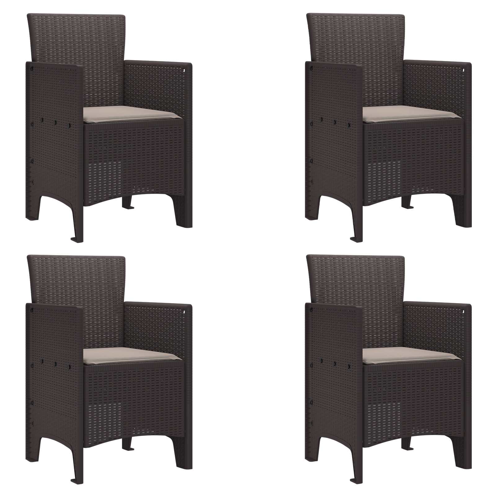 Sodo Kėdė 4 pcs Ruda 53 x 49 x 85 cm PP