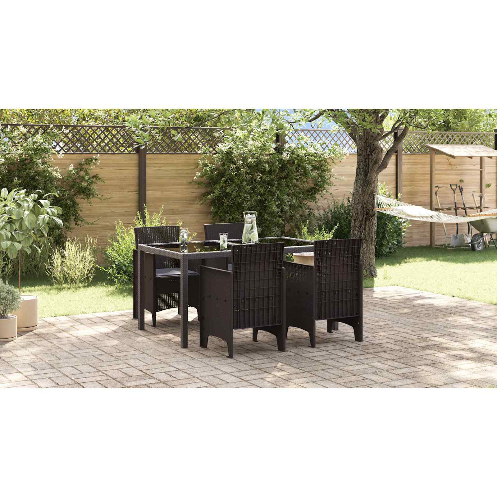Sodo Kėdė 4 pcs Ruda 53 x 49 x 85 cm PP