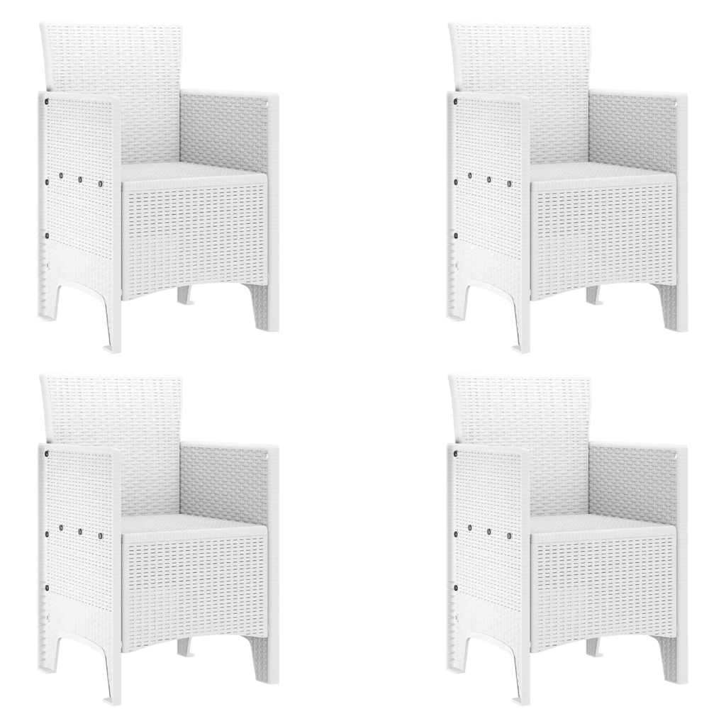 Sodo Kėdė 4 pcs Balta 53 x 49 x 85 cm PP