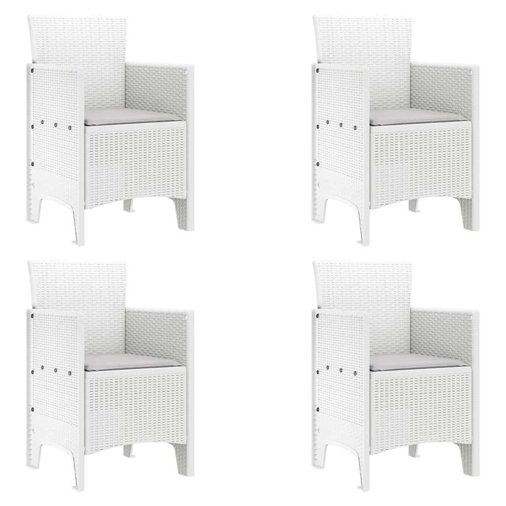 Sodo Kėdė 4 pcs Balta 53 x 49 x 85 cm PP