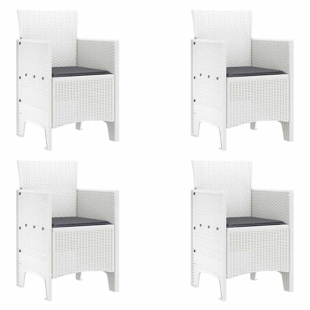 Sodo Kėdė 4 pcs Balta 53 x 49 x 85 cm PP