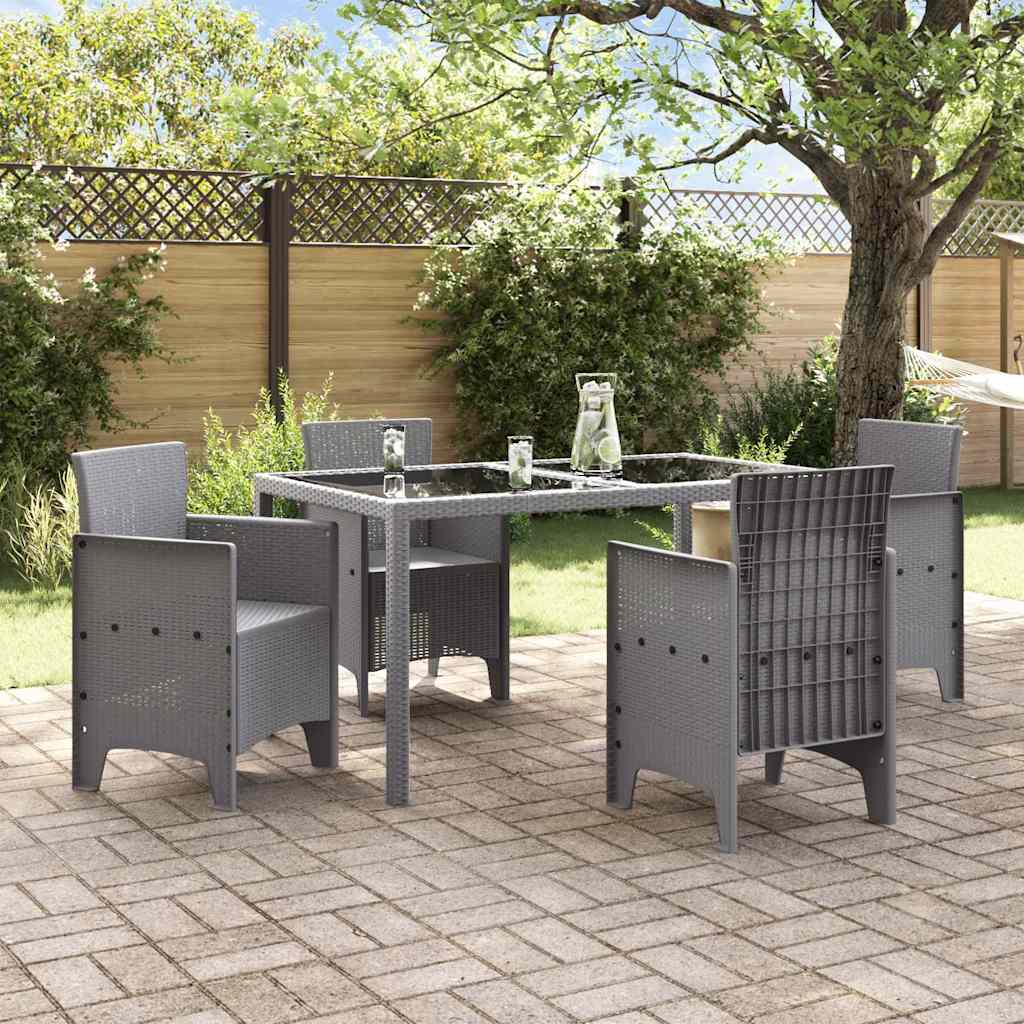 Sodo Kėdė 4 pcs Šviesiai pilka 53 x 49 x 85 cm PP