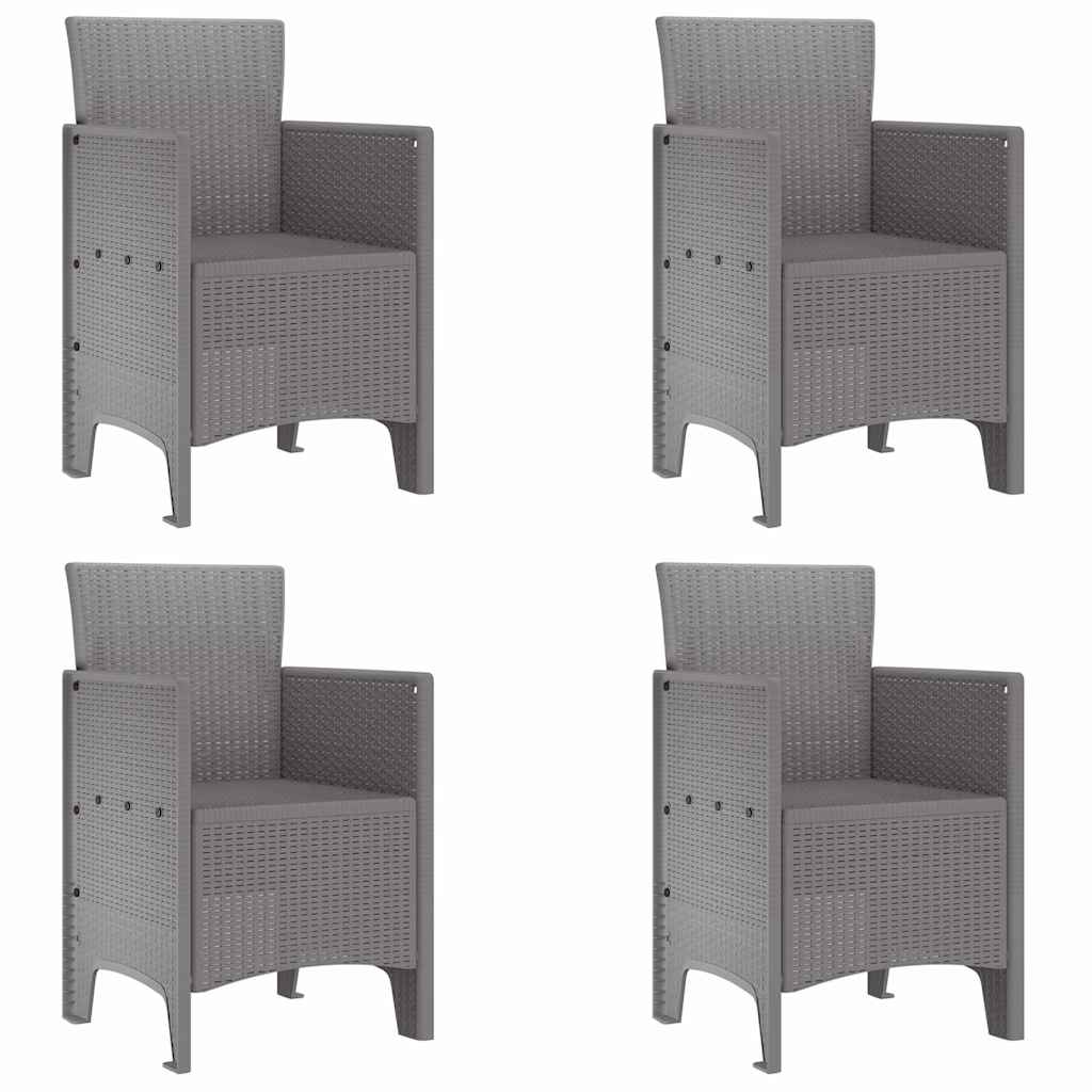 Sodo Kėdė 4 pcs Šviesiai pilka 53 x 49 x 85 cm PP