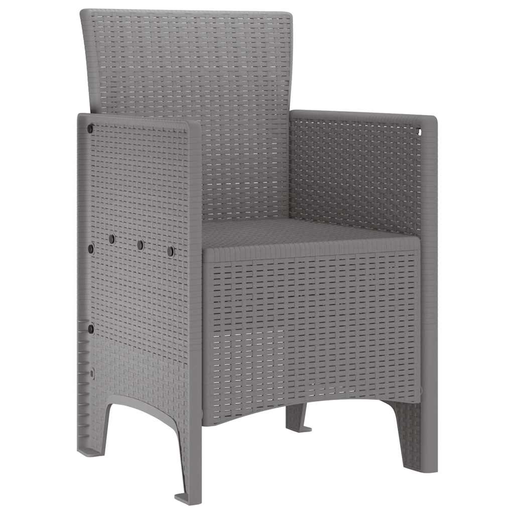 Sodo Kėdė 4 pcs Šviesiai pilka 53 x 49 x 85 cm PP