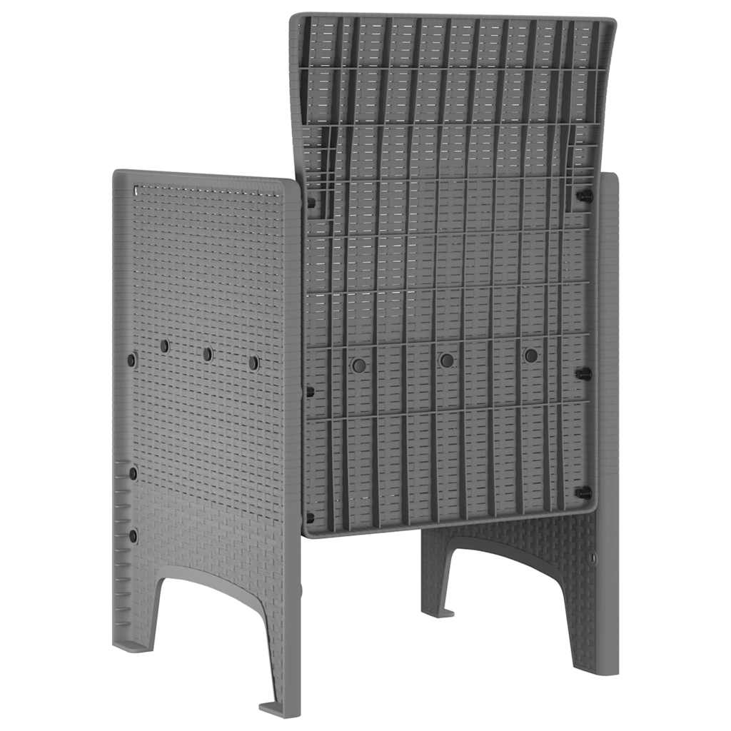 Sodo Kėdė 4 pcs Šviesiai pilka 53 x 49 x 85 cm PP