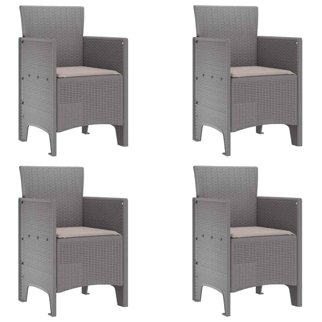 Sodo Kėdė 4 pcs Šviesiai pilka 53 x 49 x 85 cm PP
