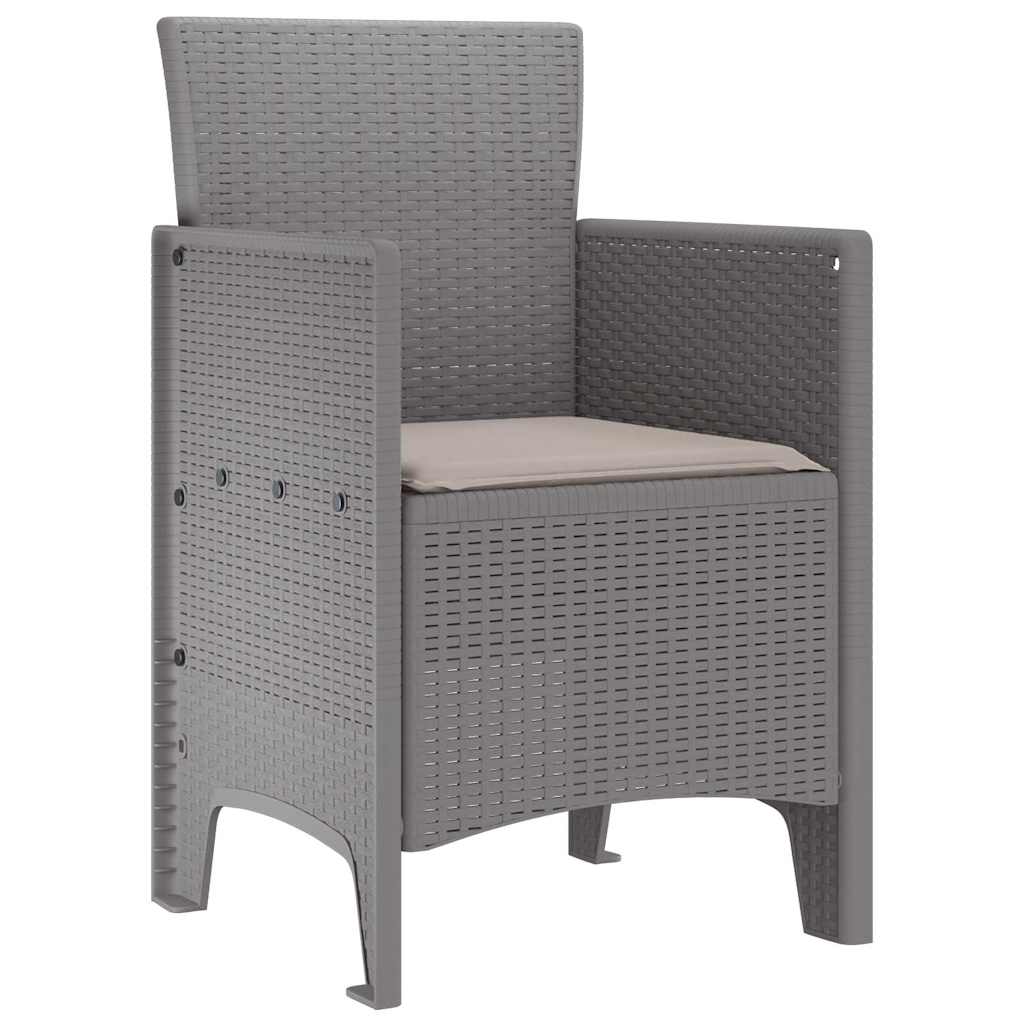Sodo Kėdė 4 pcs Šviesiai pilka 53 x 49 x 85 cm PP