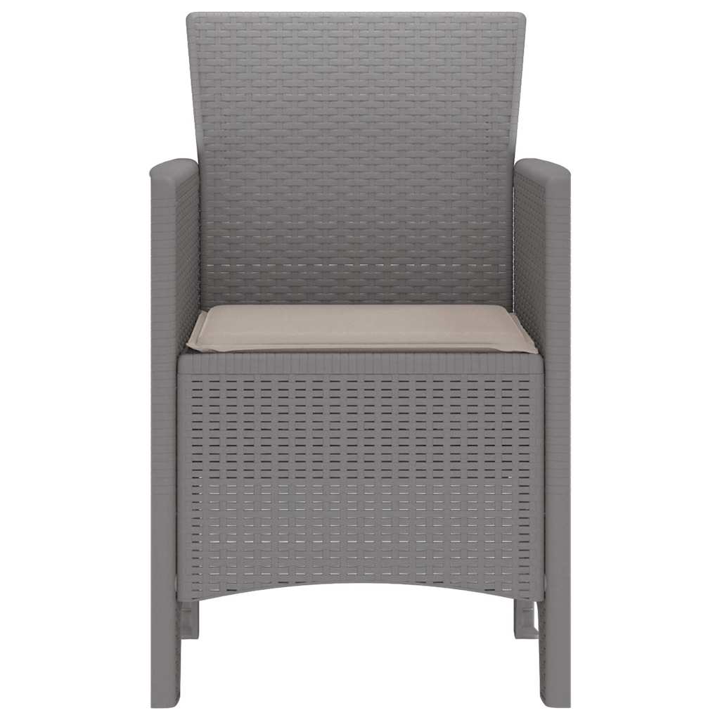 Sodo Kėdė 4 pcs Šviesiai pilka 53 x 49 x 85 cm PP