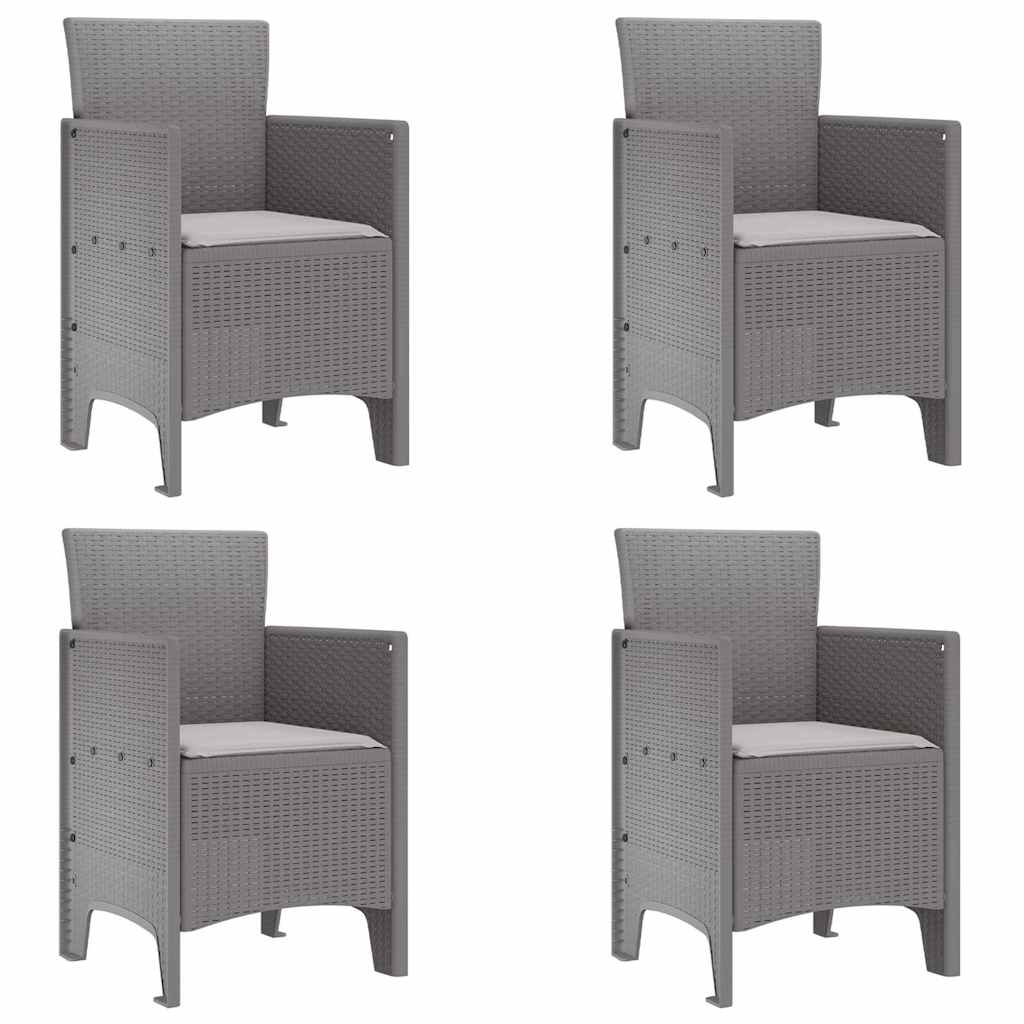 Sodo Kėdė 4 pcs Šviesiai pilka 53 x 49 x 85 cm PP