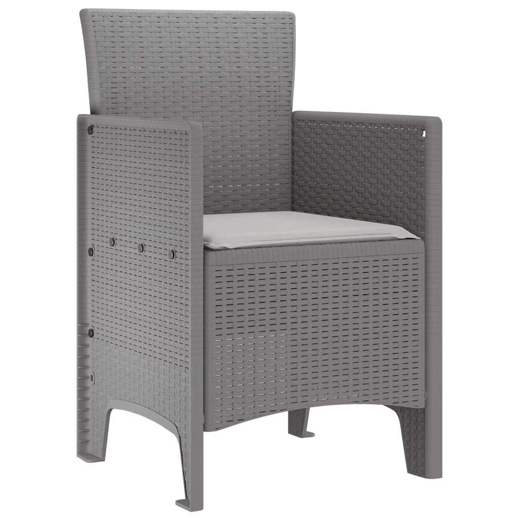 Sodo Kėdė 4 pcs Šviesiai pilka 53 x 49 x 85 cm PP