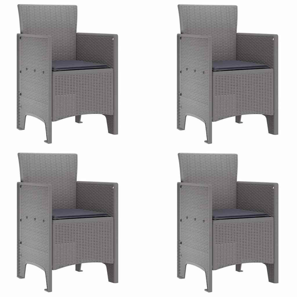 Sodo Kėdė 4 pcs Šviesiai pilka 53 x 49 x 85 cm PP