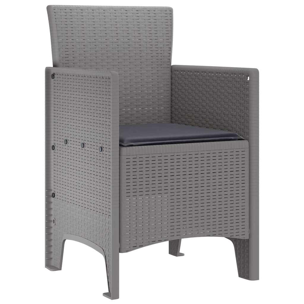 Sodo Kėdė 4 pcs Šviesiai pilka 53 x 49 x 85 cm PP